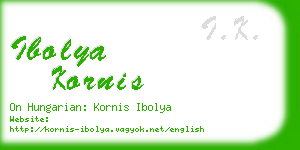 ibolya kornis business card